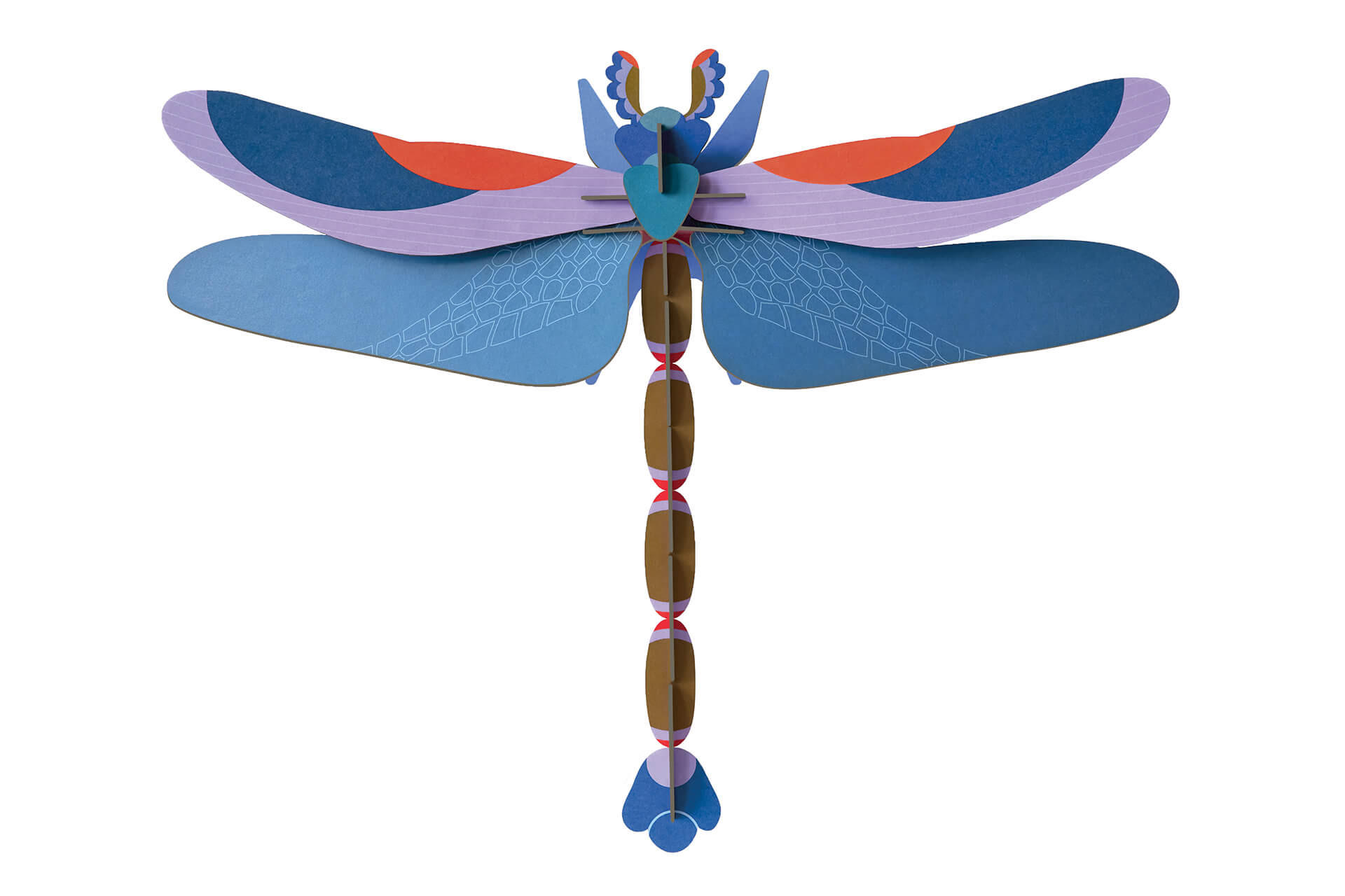 WANDDEKO Azur-Libelle 46/8 cm - Blau/Braun, Wellpappe (46/8/36cm) - KUNSTLOFT
