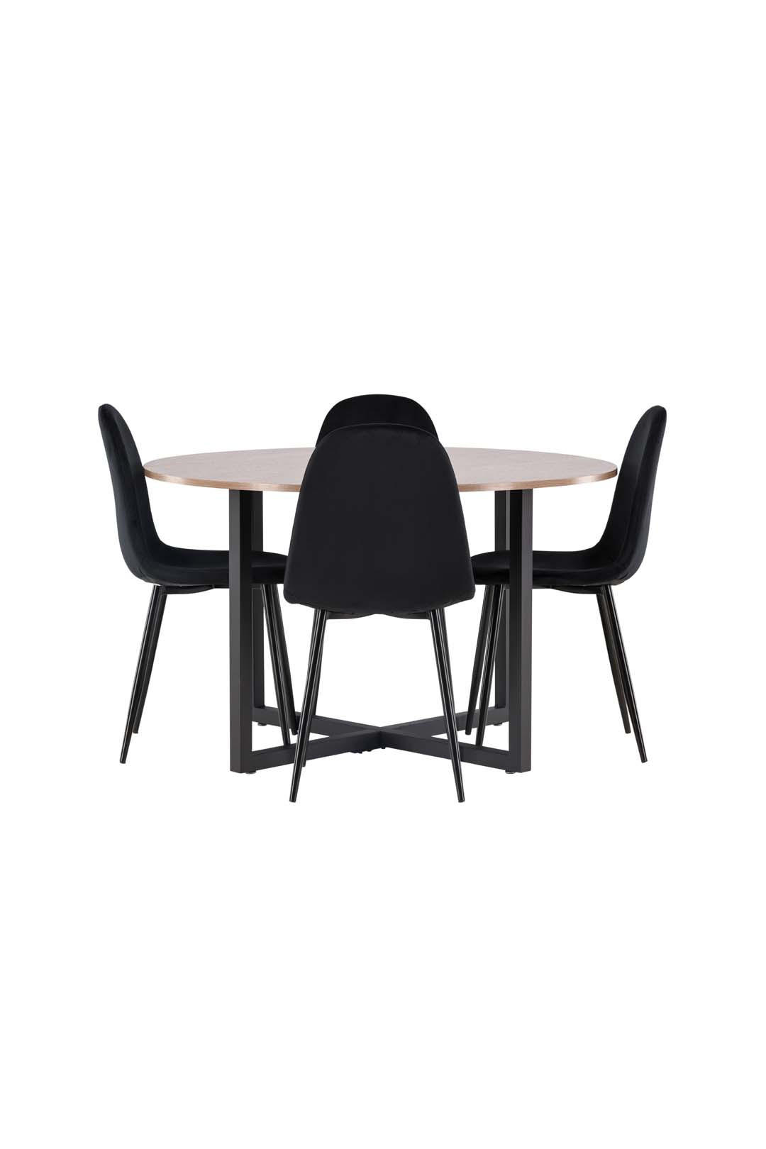 TISCHGRUPPE Nussbaum - Schwarz, Holzwerkstoff (120/75/120cm) - ebuy24