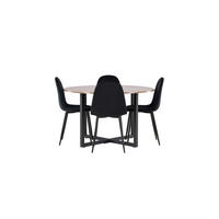 TISCHGRUPPE Nussbaum - Schwarz, Holzwerkstoff (120/75/120cm) - ebuy24