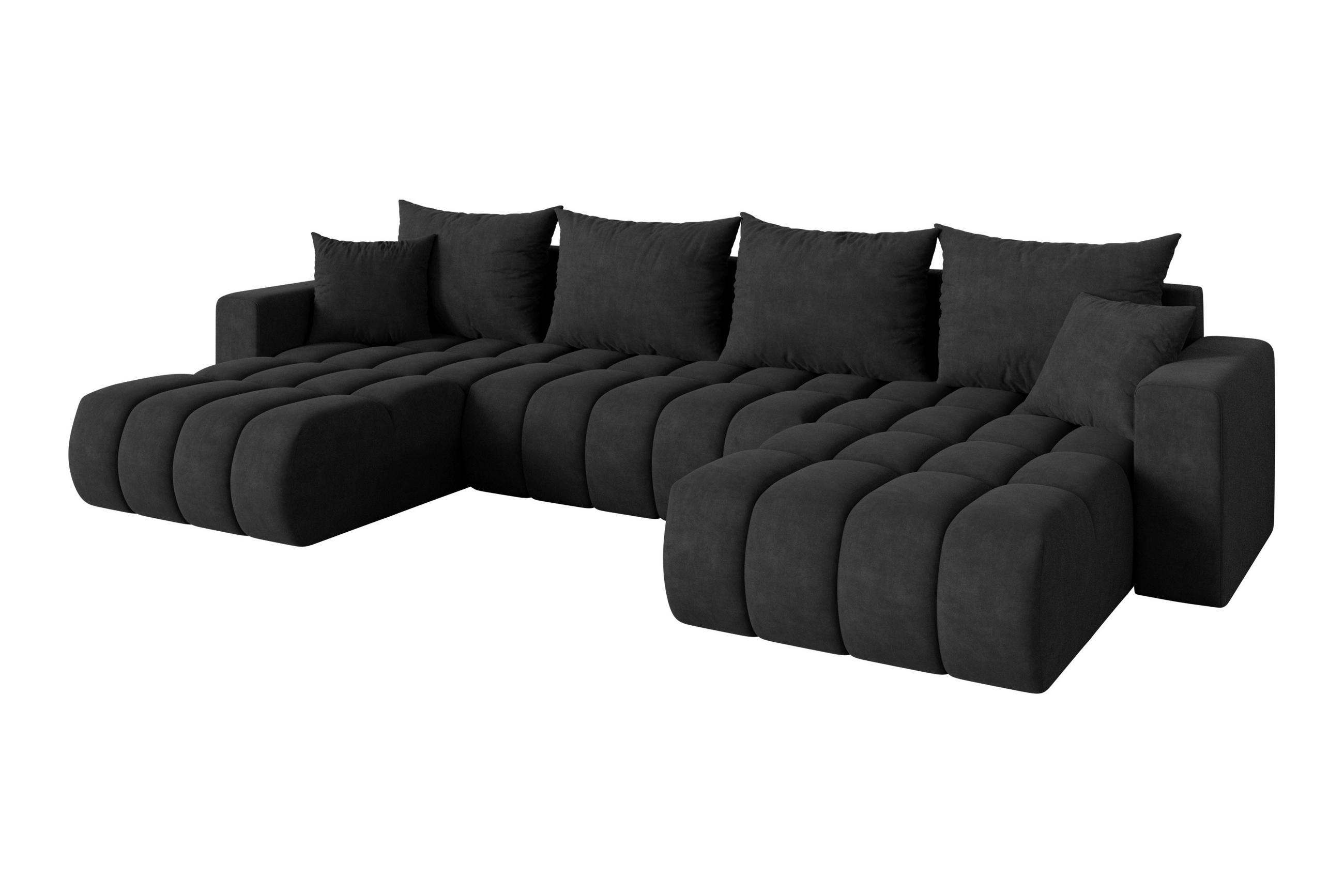 Altdecor Wohnlandschaft Schwarz 378x86x194 cm