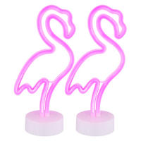 LED TISCHLEUCHTE Flamingo Weiß 2er Set - Weiß, Kunststoff (14.5/10/33cm) - Globo Lighting