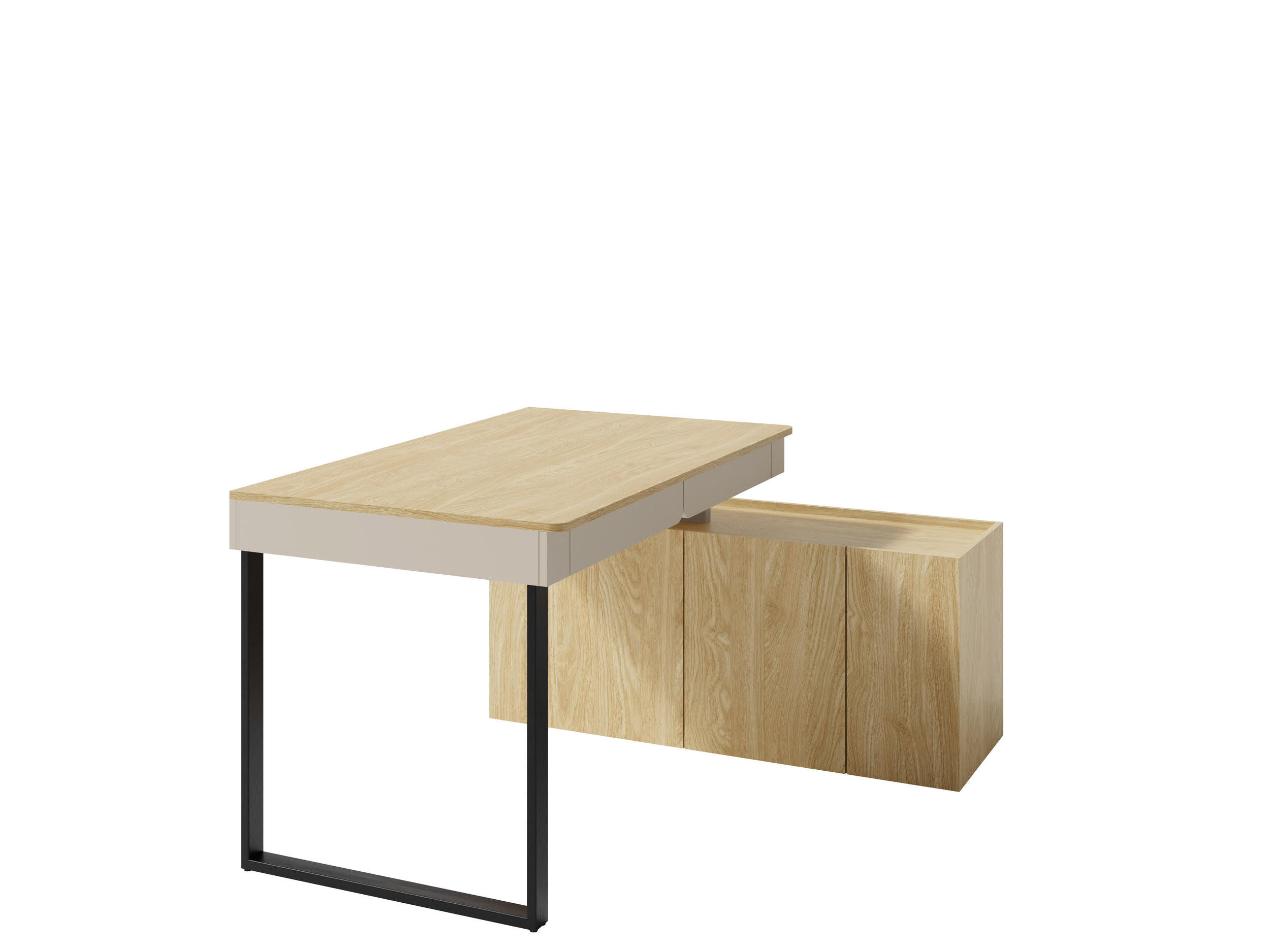 Masseno Schreibtisch Beige 140x74.5x131 cm
