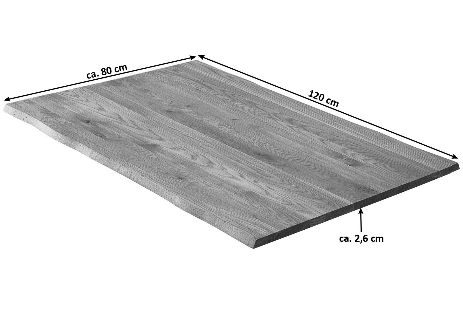 TISCHPLATTE SESSA - Beige/Schwarz, Holz/Metall (80/120/3cm) - SAM