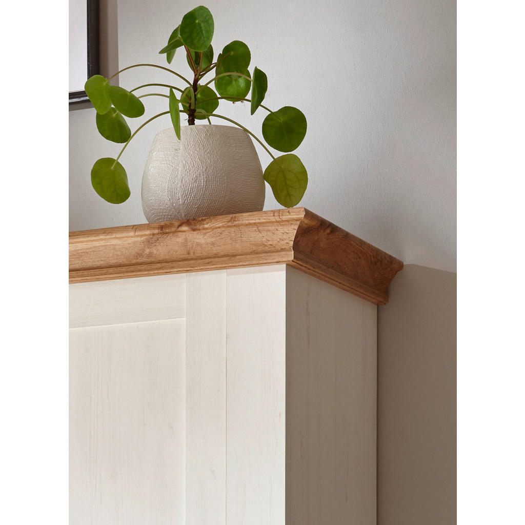 Thumbnail - Furn.Design Regal, Weiß, Eiche Wotan, Holzwerkstoff, Nachbildung,Pinie, Eiche, Uni, Holz Optik, 2 Fächer, 102x139x44 cm,...