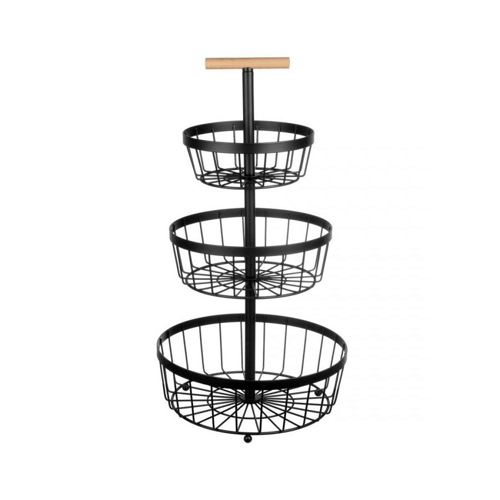 OBSTKORB Schwarz 29/29/55 cm 55877 - Schwarz, Metall (29/55cm) - Brunbeste