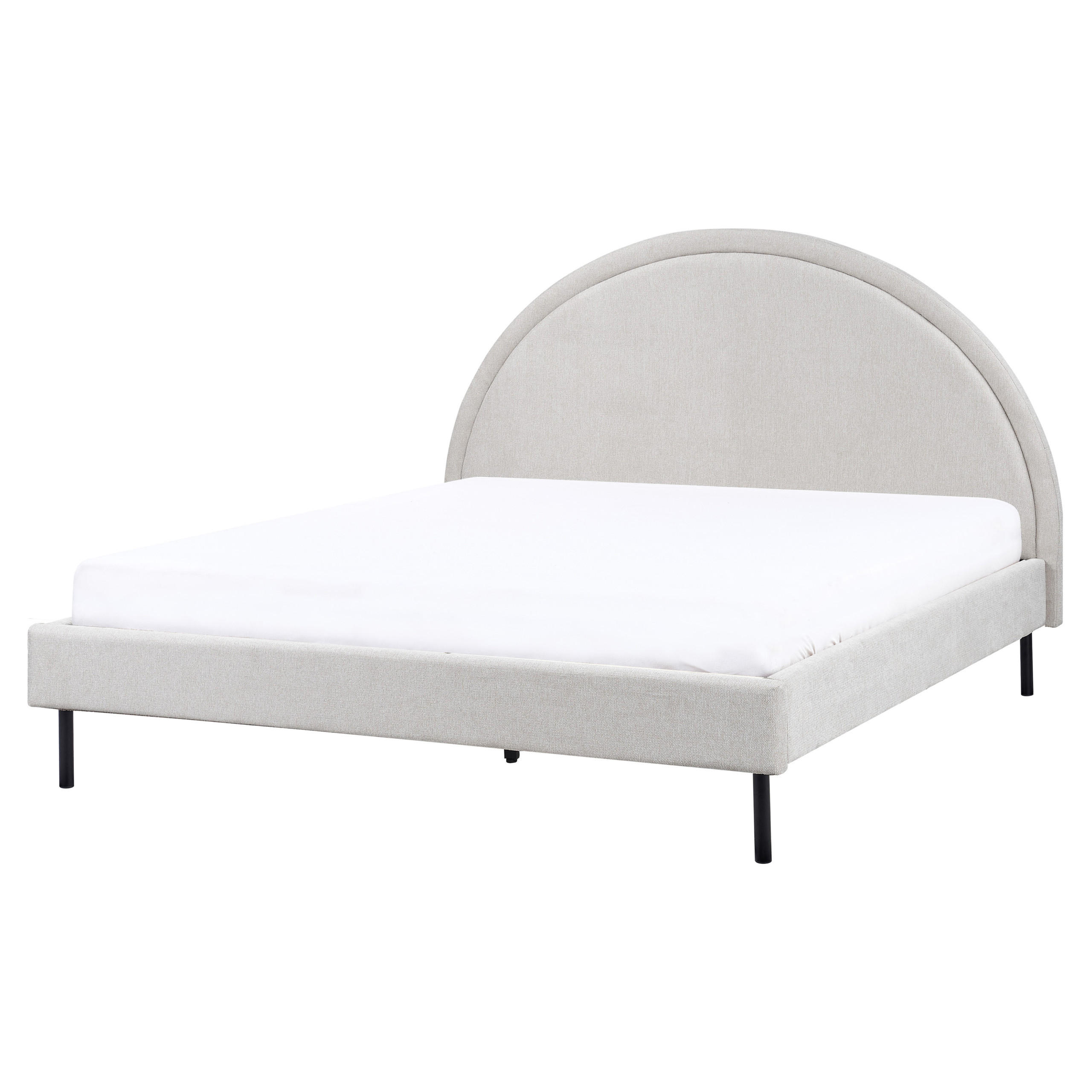 BETT mit Lattenrost 160x200 cm Grau Margut - Hellgrau, Textil (160/200cm) - Beliani