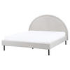 BETT mit Lattenrost 160x200 cm Grau Margut - Hellgrau, Textil (160/200cm) - Beliani