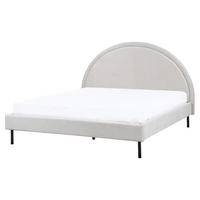 BETT mit Lattenrost 160x200 cm Grau Margut - Hellgrau, Textil (160/200cm) - Beliani