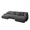 WOHNLANDSCHAFT mit Schlaffunktion und Bettkasten ONESK-U-v1 304x165x40 Grau Bouclé - Grau, Holzwerkstoff/Kunststoff (304/90/165cm) - ALTDECOR