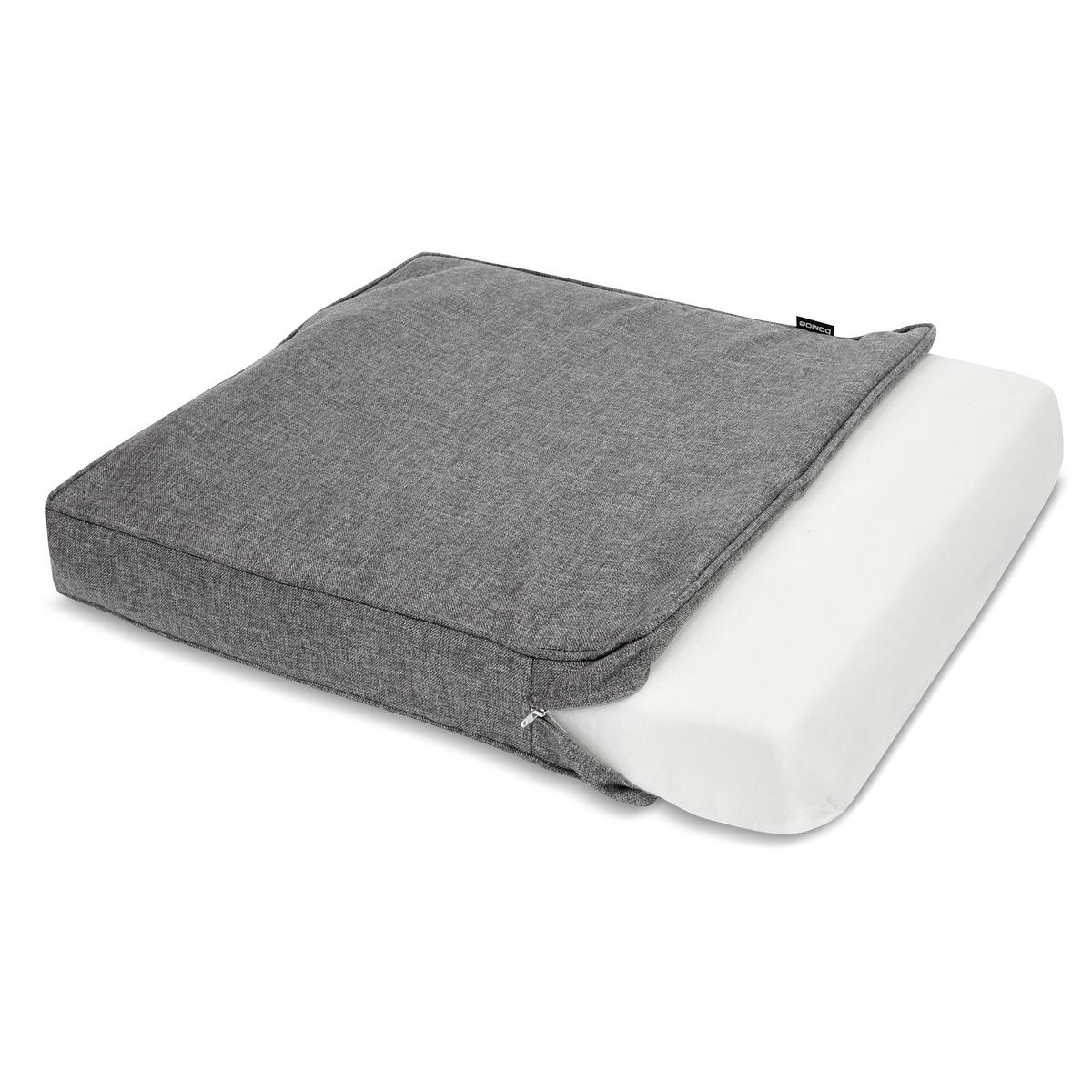 LOUNGEKISSEN Ilano Outdoor Sitz 70/70/8 cm Hellgrau - Hellgrau, Textil (70/70/8cm) - Beautissu 