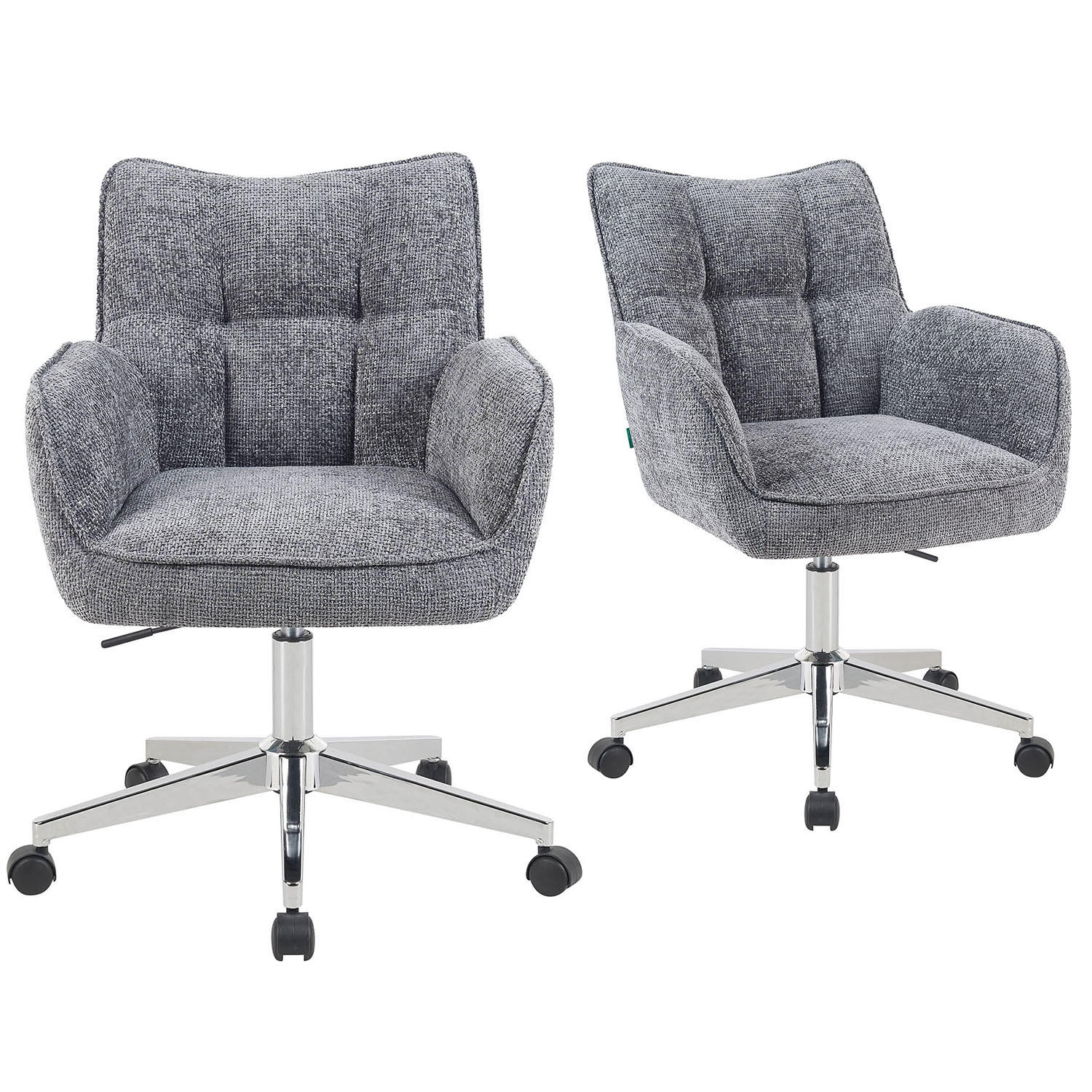 BÜROSTUHL Mika-Tabea - Chromfarben/Grau, Textil/Metall (59/81/66cm) - DUBI Möbel