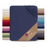 SPANNBETTTUCH Deluxe Jersey marine, 120x200 cm - 130x220 cm - Dunkelblau, Textil (130/220cm) - biberna