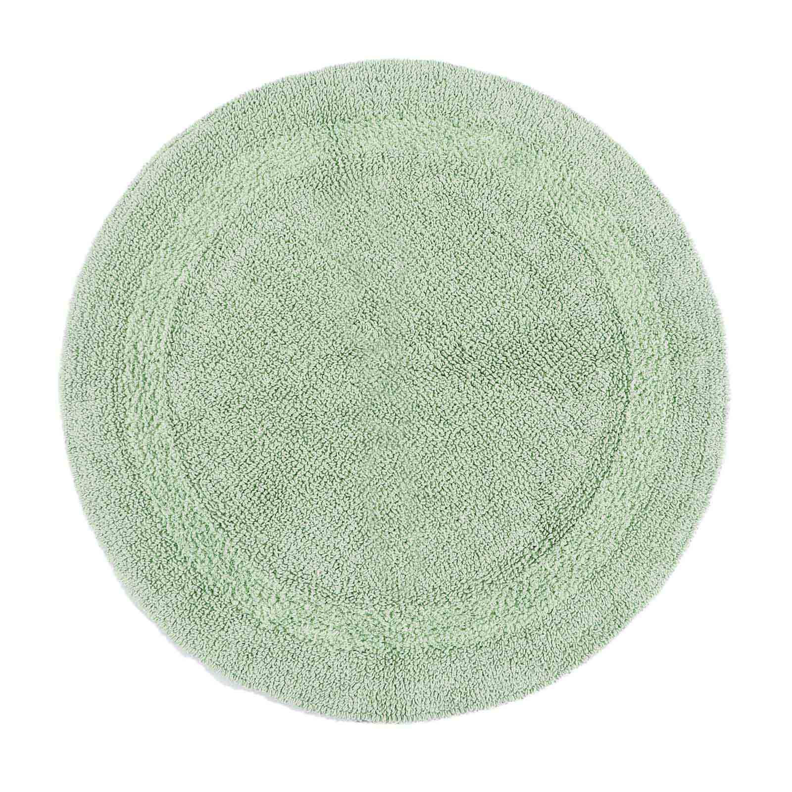 BADEMATTE 80 cm rund, 100% Baumwolle, wendbar - Salbeigrün, Textil (80/80cm) - Homescapes