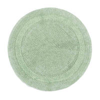 BADEMATTE 80 cm rund, 100% Baumwolle, wendbar - Salbeigrün, Textil (80/80cm) - Homescapes