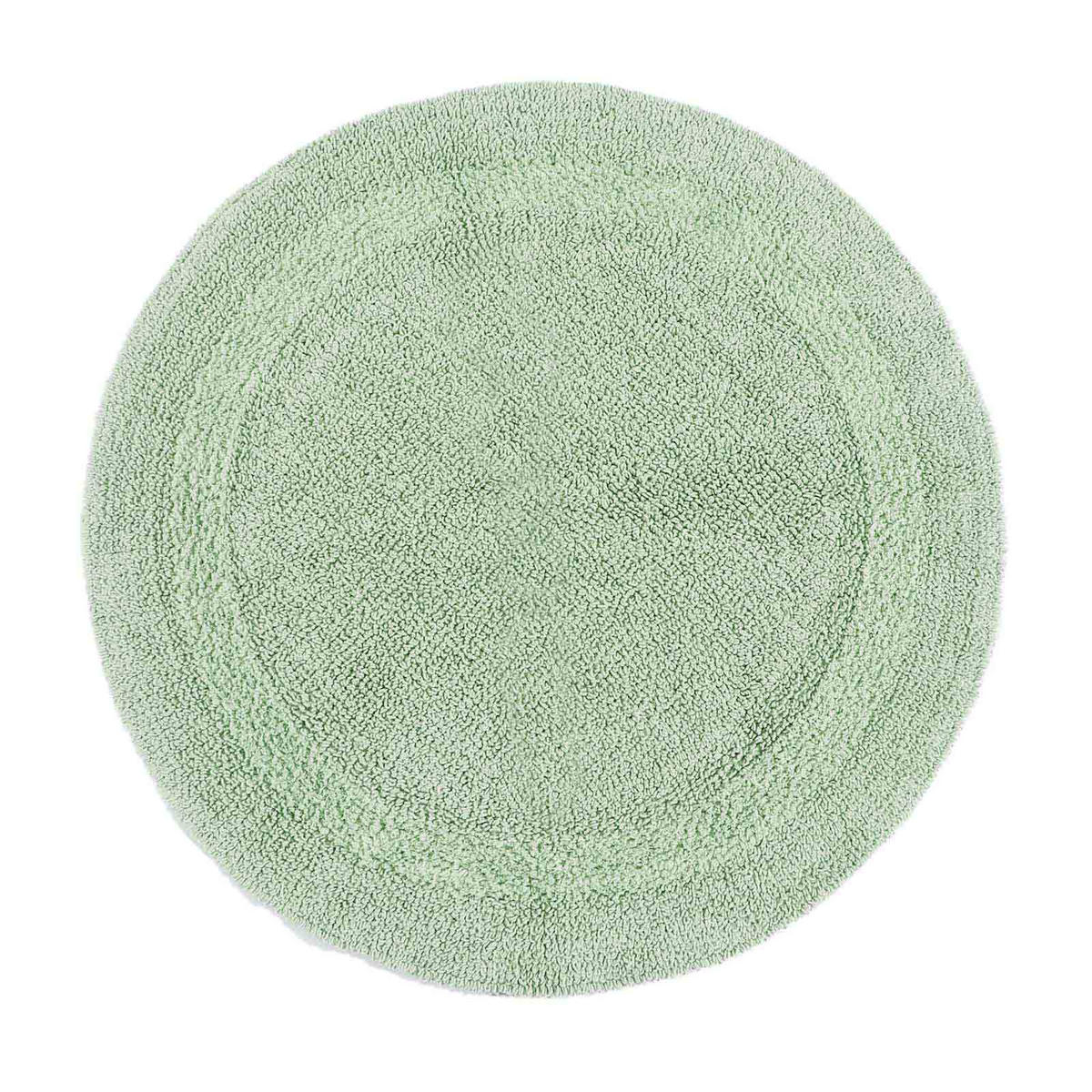 BADEMATTE 80 cm rund, 100% Baumwolle, wendbar - Salbeigrün, Textil (80/80cm) - Homescapes