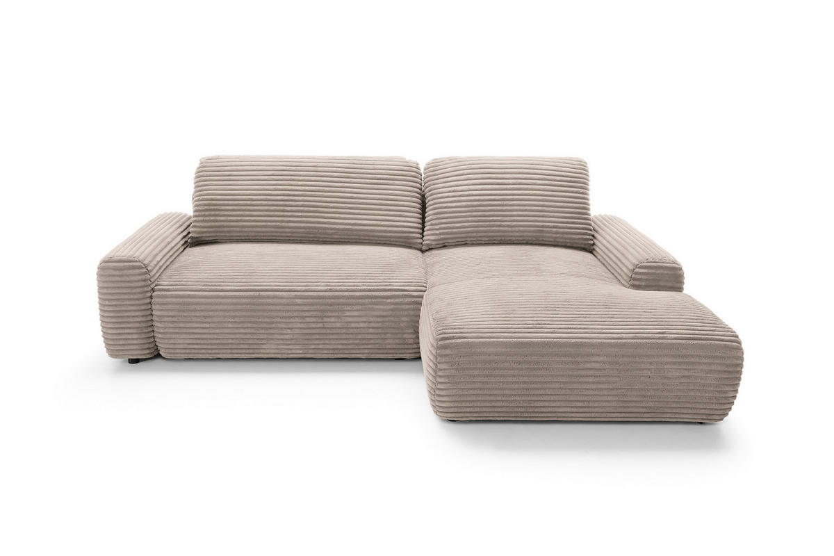 ECKSOFA Cordina Beige, mit Schlaffunktion und Bettzeugbehälter, rechte seite - Beige, Holzwerkstoff (264/162cm) - Bettso