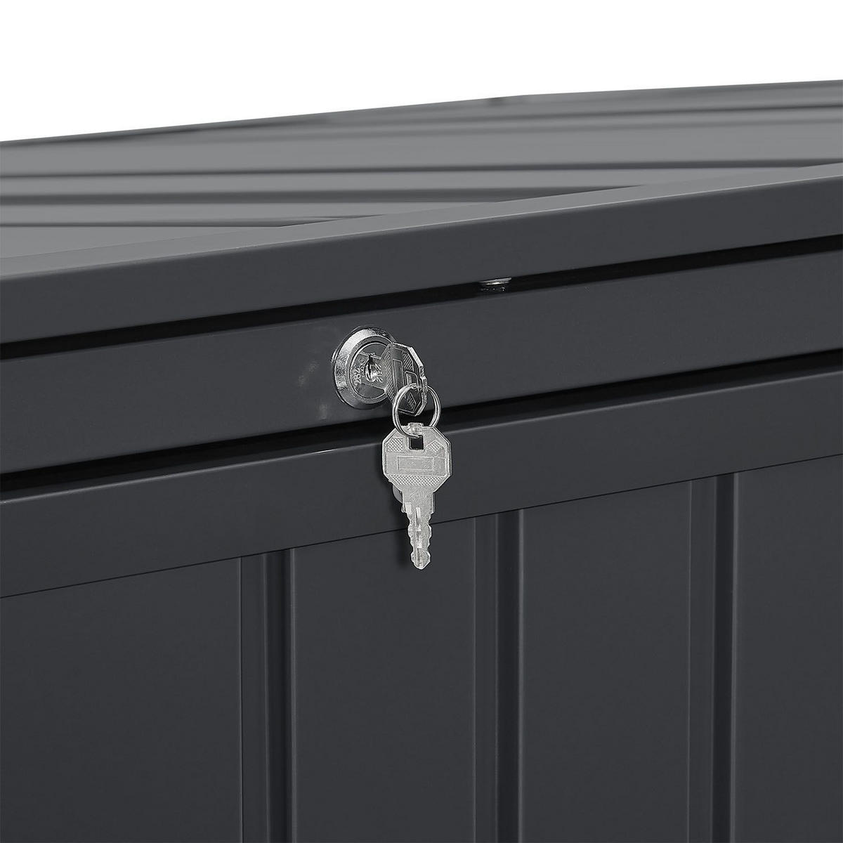 MÜLLTONNENBOX Namur Grau - Anthrazit, Metall (200/128/105cm) - Juskys
