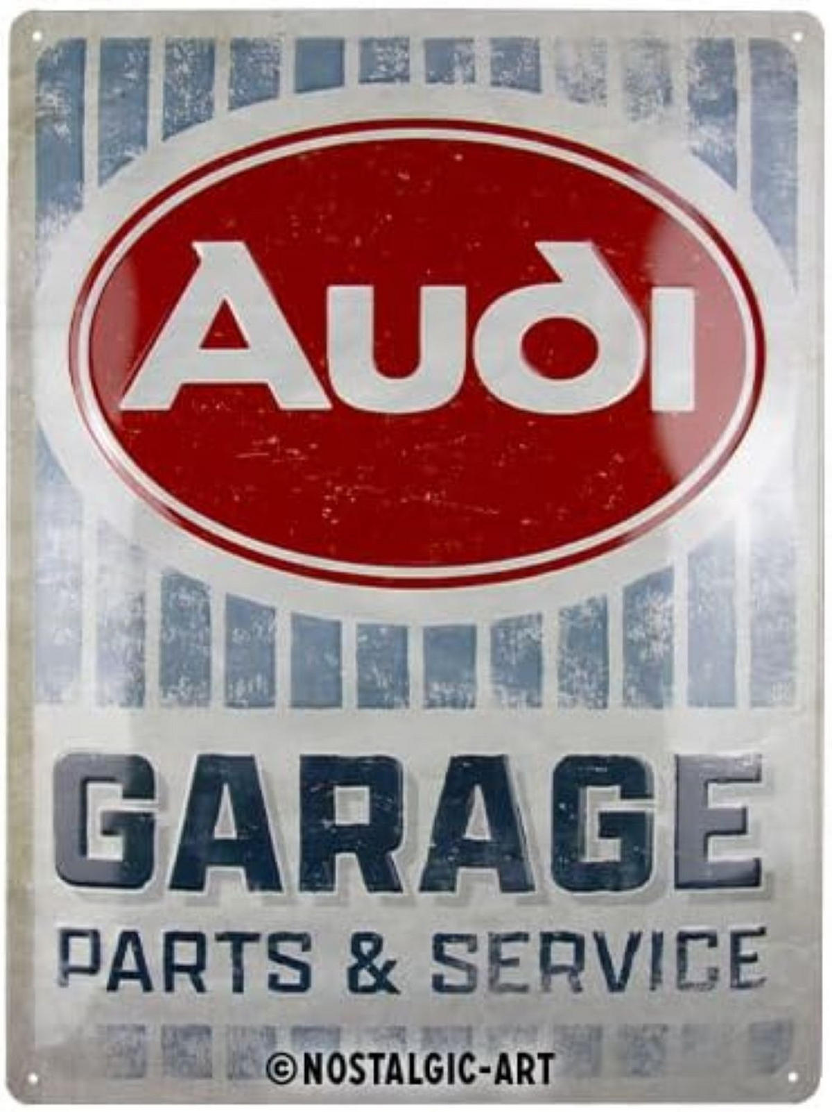 BLECHSCHILD 30/40 cm Audi Garage - Multicolor, Metall (30/40/0.2cm) - Nostalgic-Art