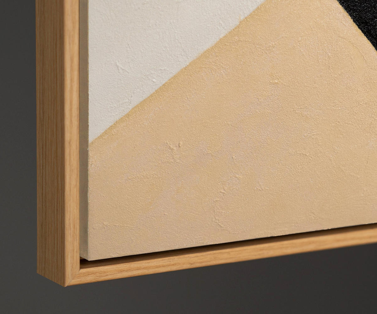 GEMÄLDE Geometrie des Gesichts Schattenfugenrahmen Eichefarben 140x100 cm - Eichefarben, Holz (140/100cm) - YS-art gallery