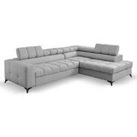 ECKSOFA Andrea L-Form mit verstellbaren Kopfstützen Schlaffunktion Bettkasten 267 cm rechts hellgrau - Hellgrau, Kunststoff (267/106cm) - Margaret Hadas24