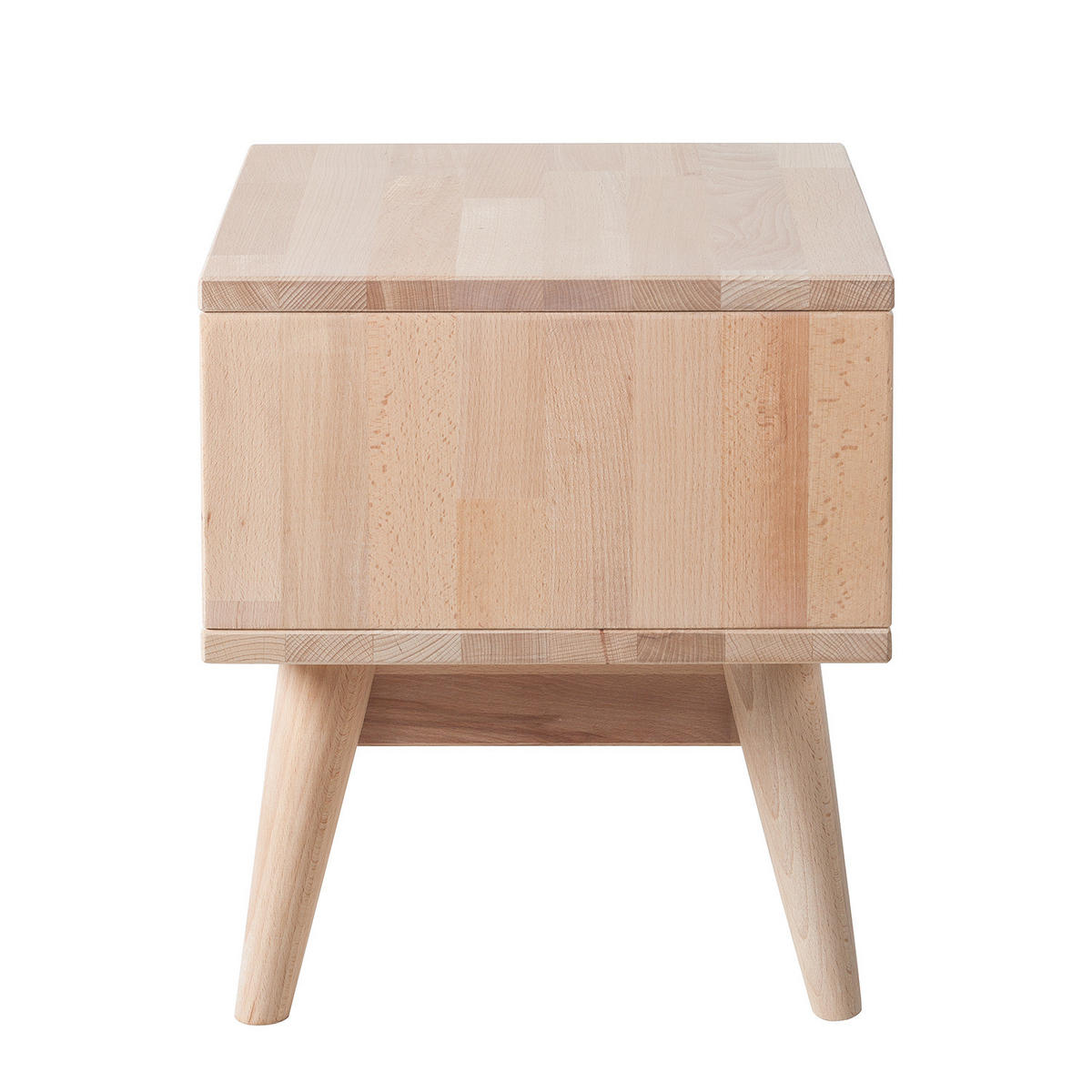 NACHTTISCH - Buche massiv - Buchefarben, Holz (40/40/35cm) - home24