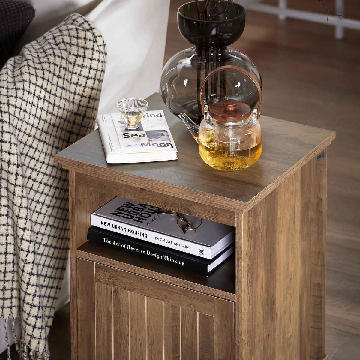 NACHTTISCH Vintagebraun - Braun, Holzwerkstoff (45/59/40cm) - SoBuy