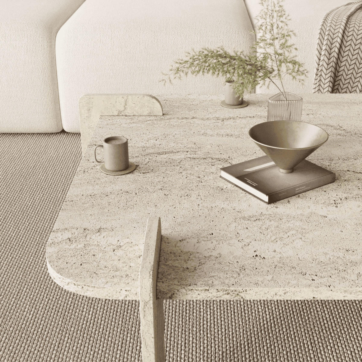 COUCHTISCH mit quadratischer platte 90/90/35 cm - Beige, Holzwerkstoff (90/90/35cm) - Calicosy