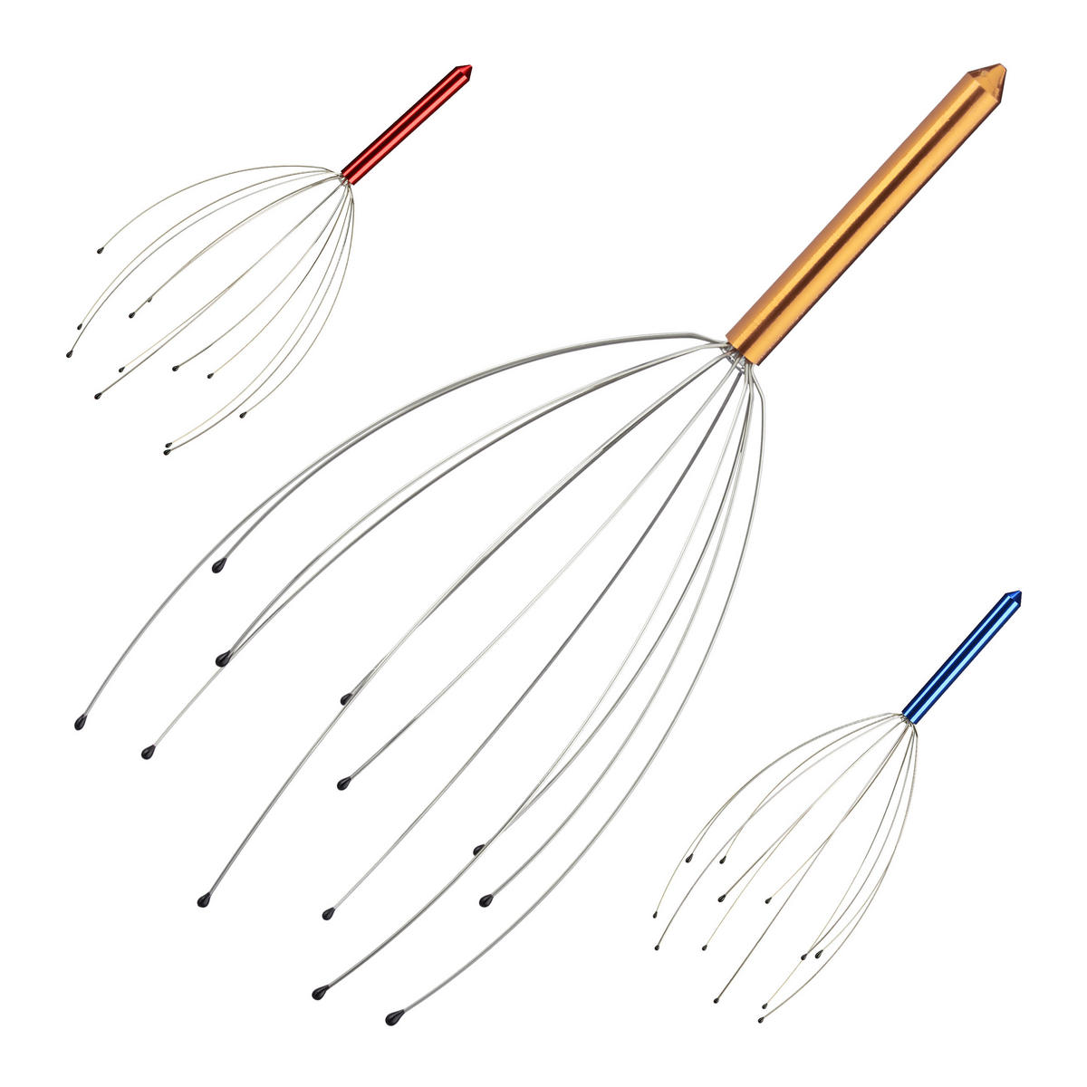 KOPFMASSAGEGERÄT - Goldfarben, Metall (9/9/25.5cm) - Relaxdays