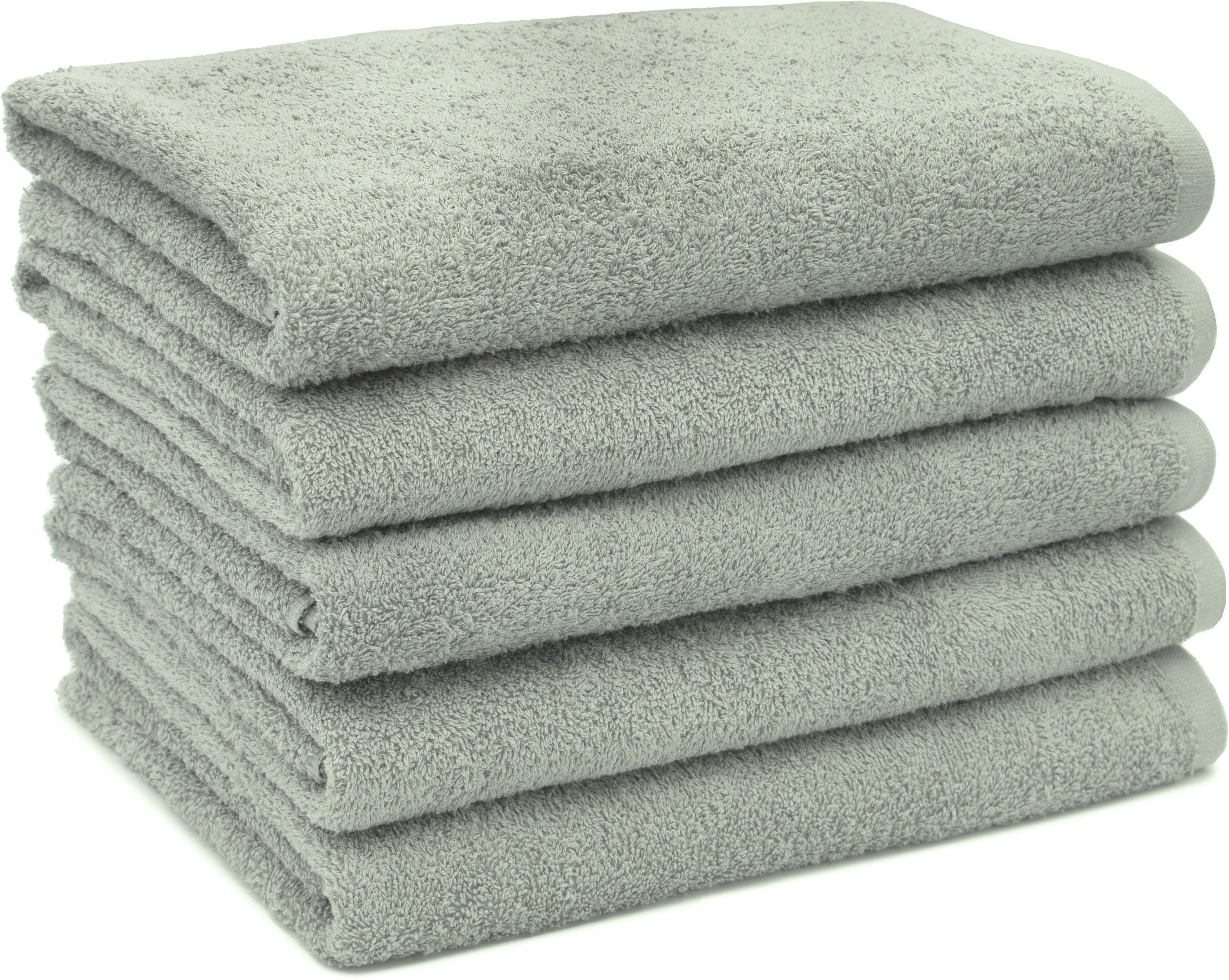 DUSCHTÜCHER, 5er-Set, 70x140 cm, 80% Baumwolle, 20% Polyester, Grau - Grau, Naturmaterialien (70/140cm) - Zollner