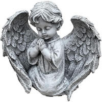STEINFIGUR betendes Engelchen Engel frostsicher Steinguss - Grau, Stein (17/16/9cm) - stoneandstyle