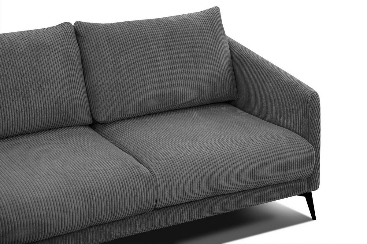 ECKSOFA VILT 4-Sitzer, dunkelgrau - Dunkelgrau/Schwarz, Holzwerkstoff/Textil (156/255cm) - Courtois Laville