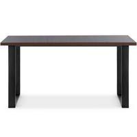 ESSTISCH CETO ausziehbar rechteckig Loft-Stile, Walnuss dunkel - Walnussfarben/Schwarz, Holz/Metall (80/150/77cm) - KONSIMO®