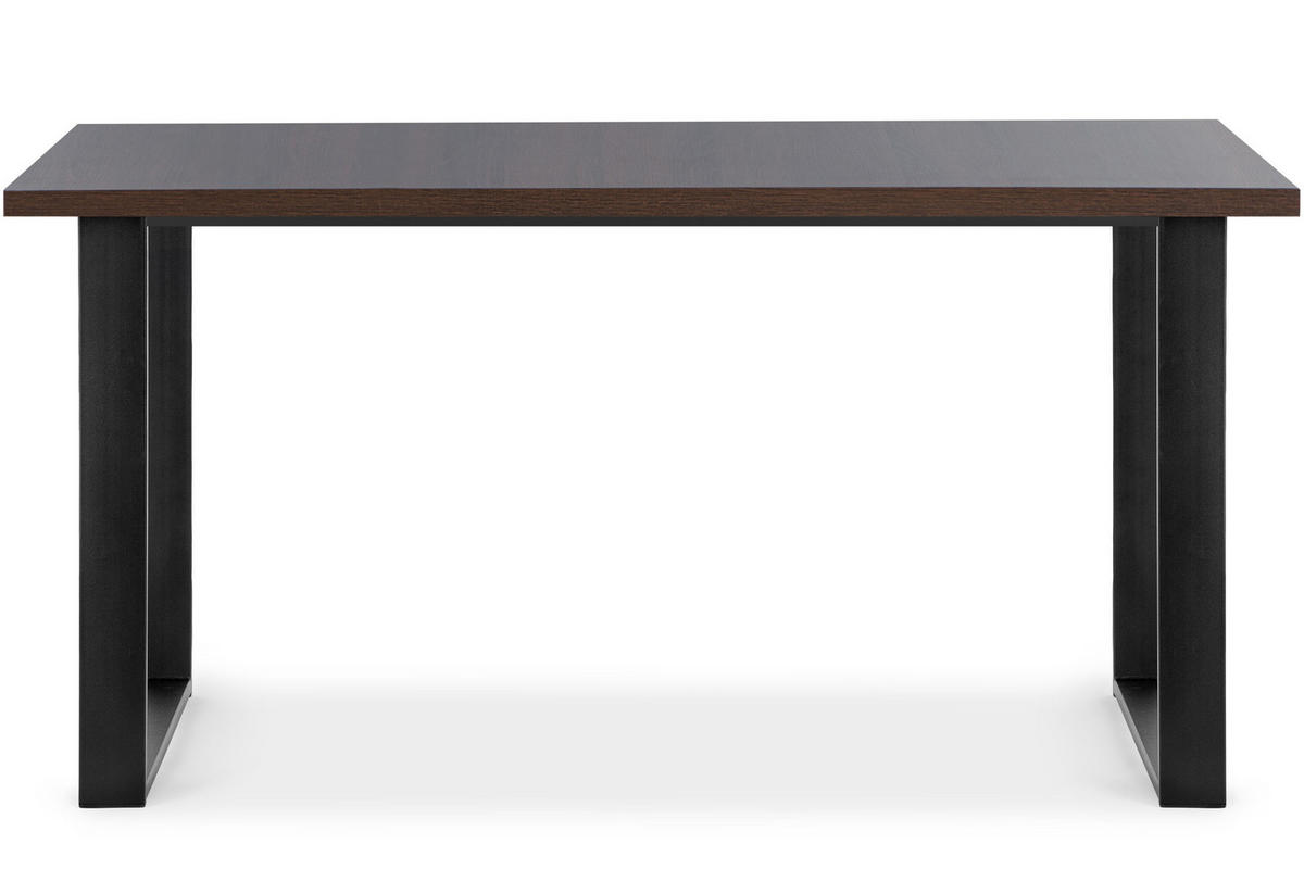 ESSTISCH CETO ausziehbar rechteckig Loft-Stile, Walnuss dunkel - Walnussfarben/Schwarz, Holz/Metall (80/150/77cm) - KONSIMO®