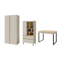 JUGENDZIMMER-SET LIBU B 3-teilig in Sandbeige / Geölte Eiche - Eichefarben/Beige, Holzwerkstoff (295/195/63cm) - Deine Möbel 24