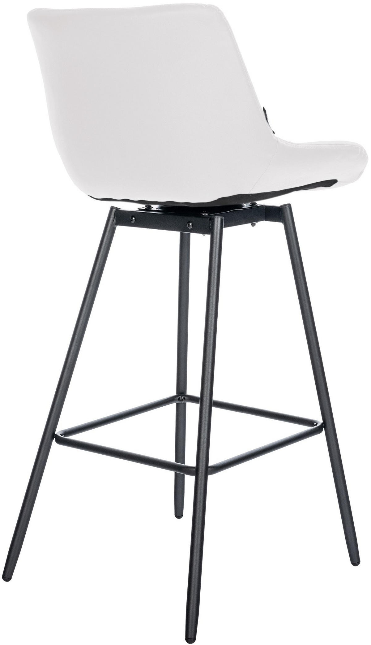 BARHOCKER Lederlook weiß - Schwarz/Weiß, Textil/Metall (49/105/56cm) - CLP