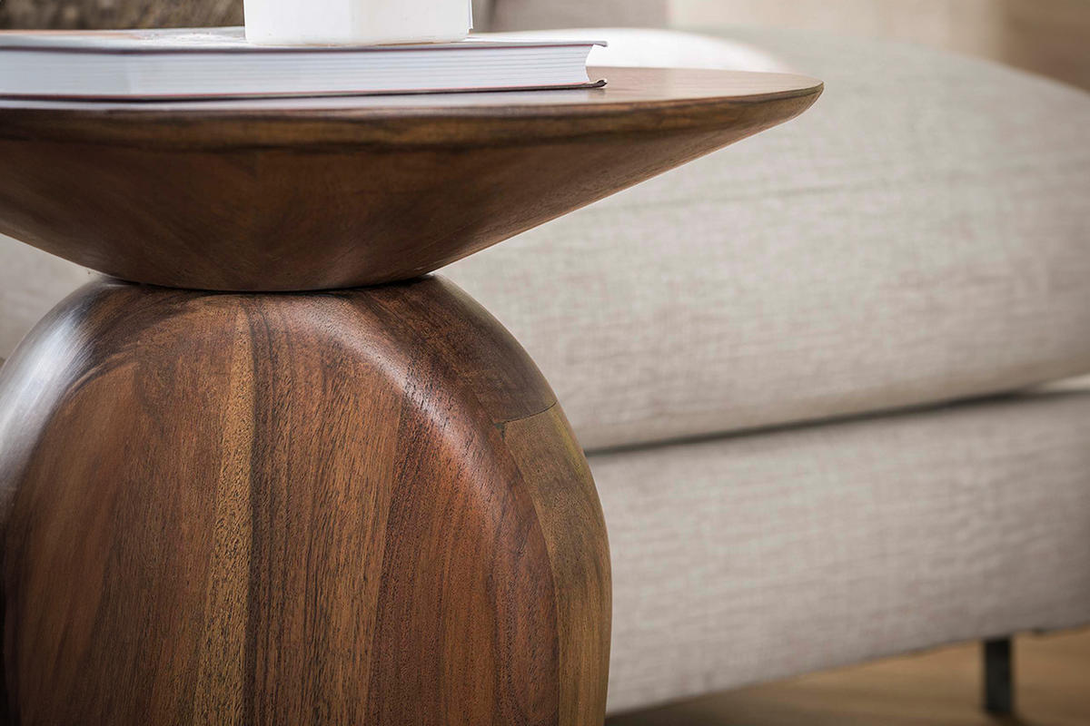 BEISTELLTISCH MINOTA Braun Akazie - Braun, Akazienholz/Holz (45/36/50cm) - KAWOLA