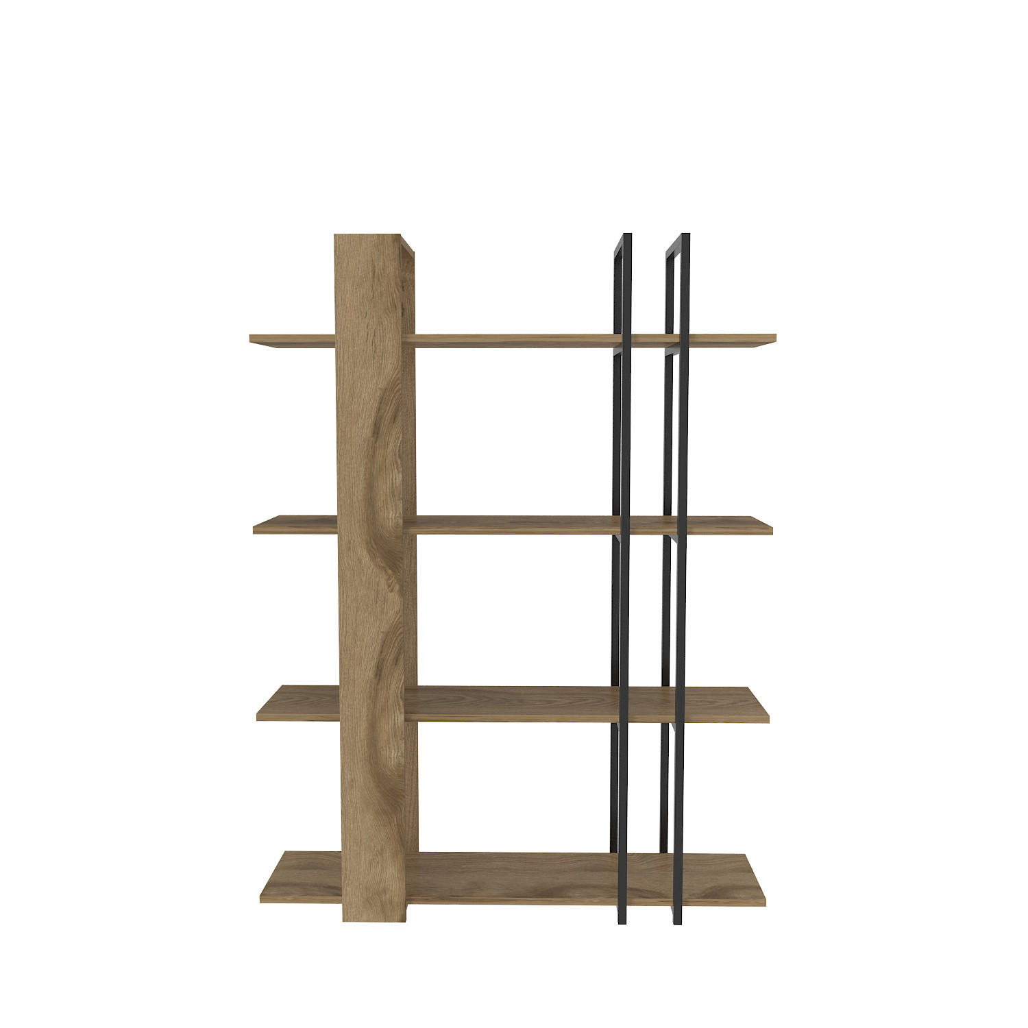 BÜCHERREGAL Onno - Schwarz/Braun, Holzwerkstoff (120/160/42cm) - Decorotika