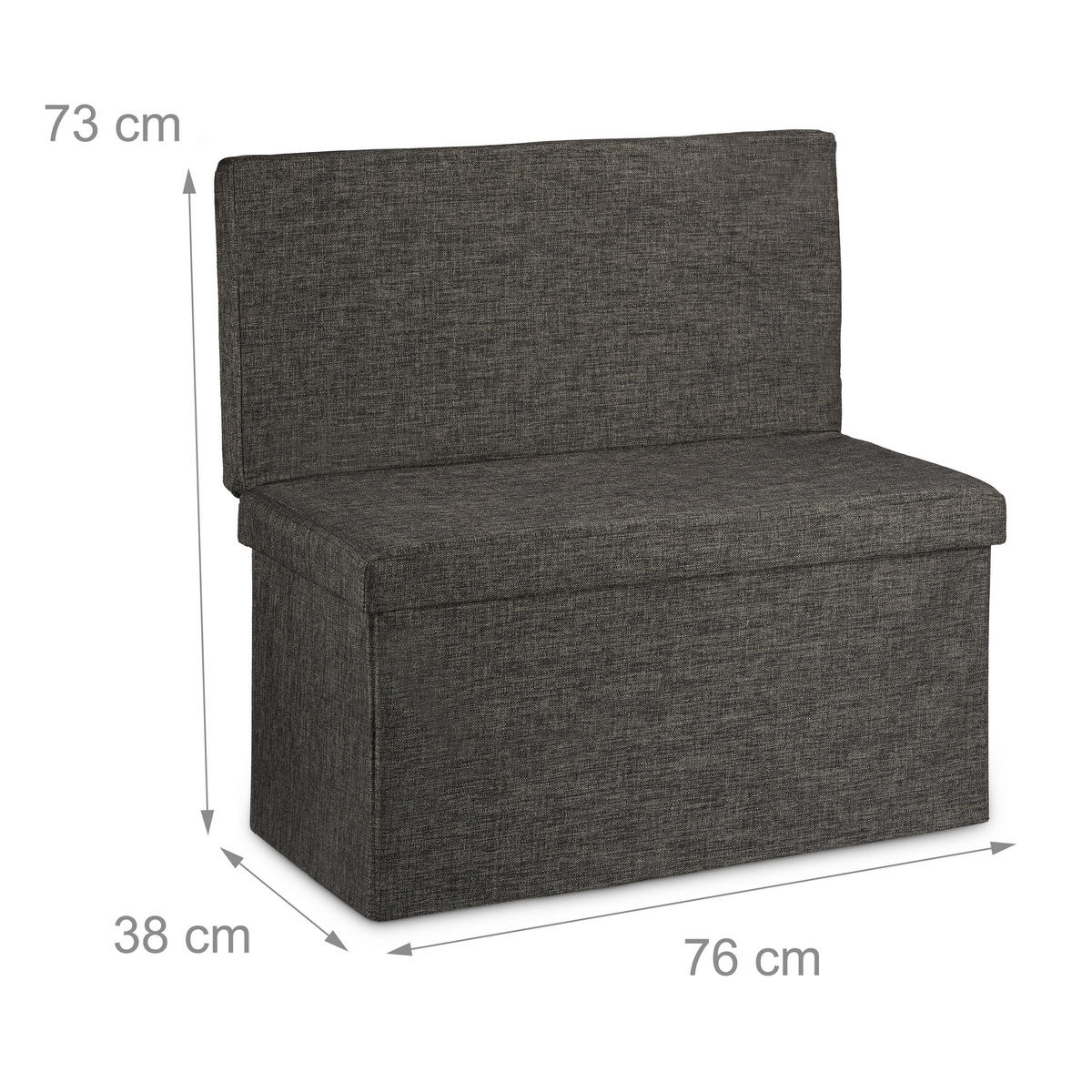 FALTBARER Sitzhocker - Braun, Holzwerkstoff/Textil (76/73/38cm) - Relaxdays