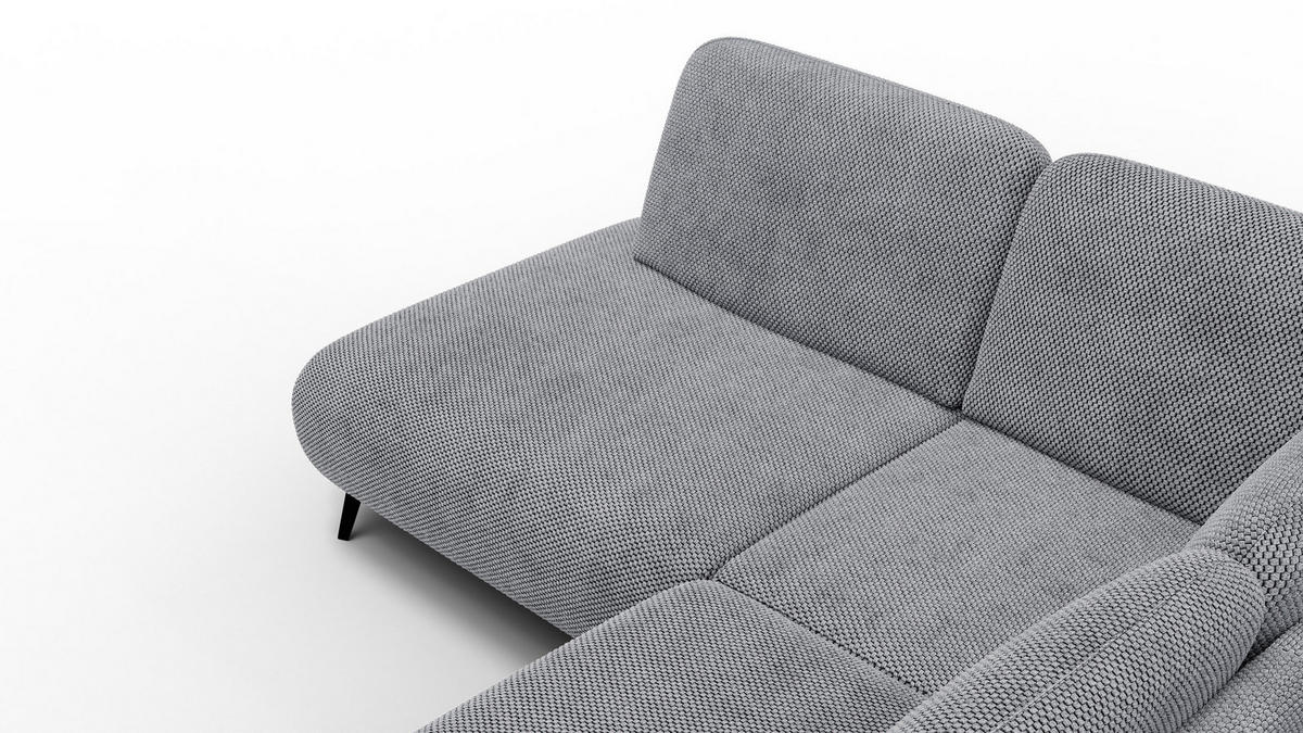 ECKSOFA FEBE 5-Sitzer links, grau - Schwarz/Grau, Holz/Textil (271/190cm) - Courtois Laville