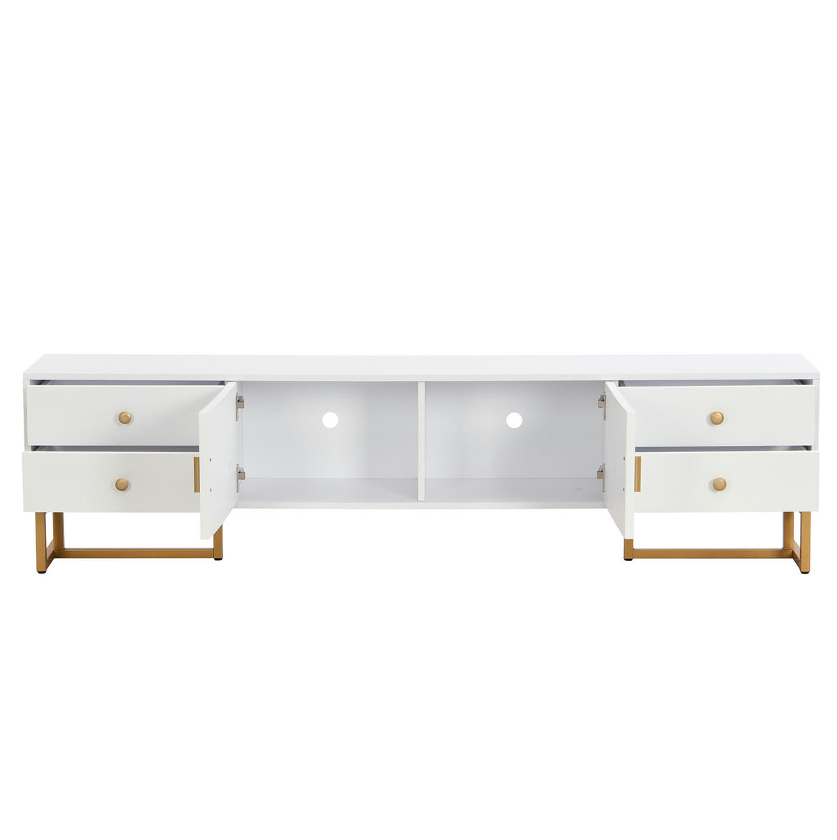 TV-ELEMENT mit 4 Schubladen und 2 Türen 175 cm MDF Weiß - Weiß, Holzwerkstoff (30/46/175cm) - Beauniv