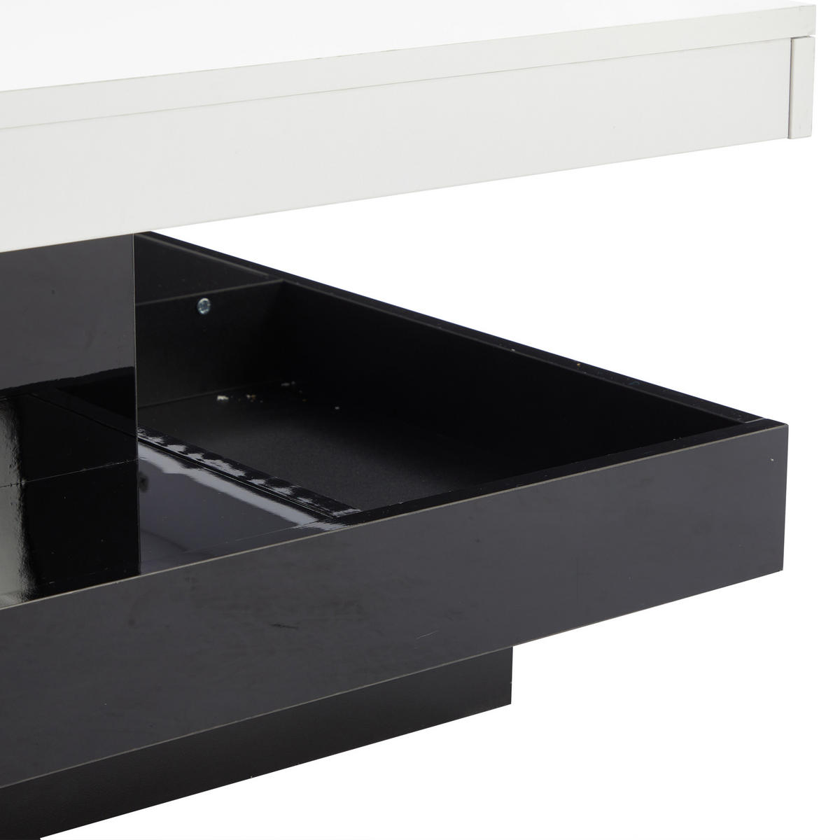 COUCHTISCH 70/70/36 cm mit hochglänzender Tischplatte und drehbar - Schwarz, Holzwerkstoff (70/70/36cm) - OKWISH