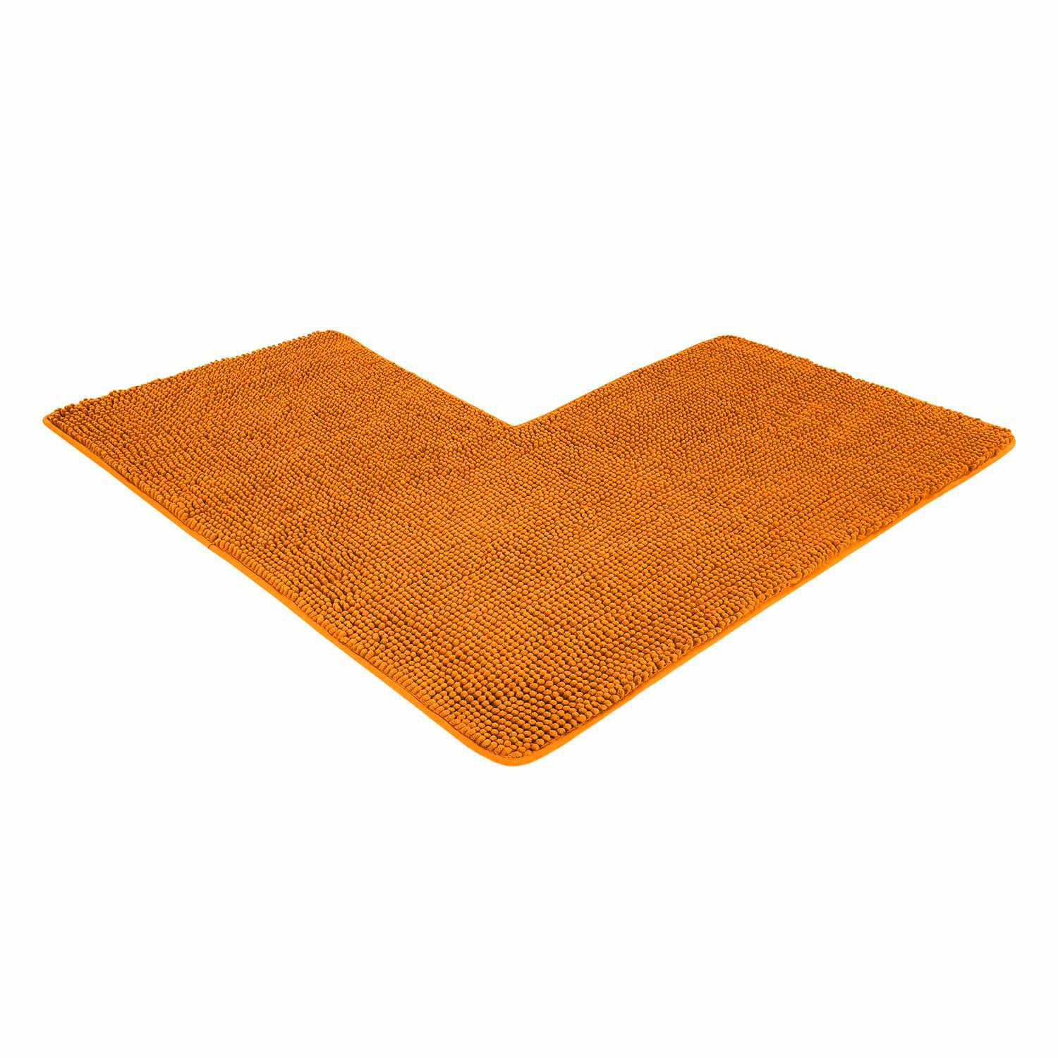 ECKBADEMATTE PARIS - Orange, Textil (100/100cm) - WohnDirect