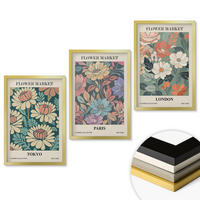 WANDBILDER 3er Set - 40x60 cm Goldrahmen - Blumenposter Tokio Paris London - Goldfarben, Kunststoff (40/60cm) - ArtPrintCave