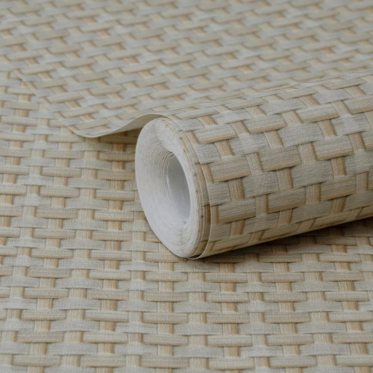 VLIESTAPETE Korbgeflecht neutral - Beige, Papier/Kunststoff (52/1000cm) - Easy Decor