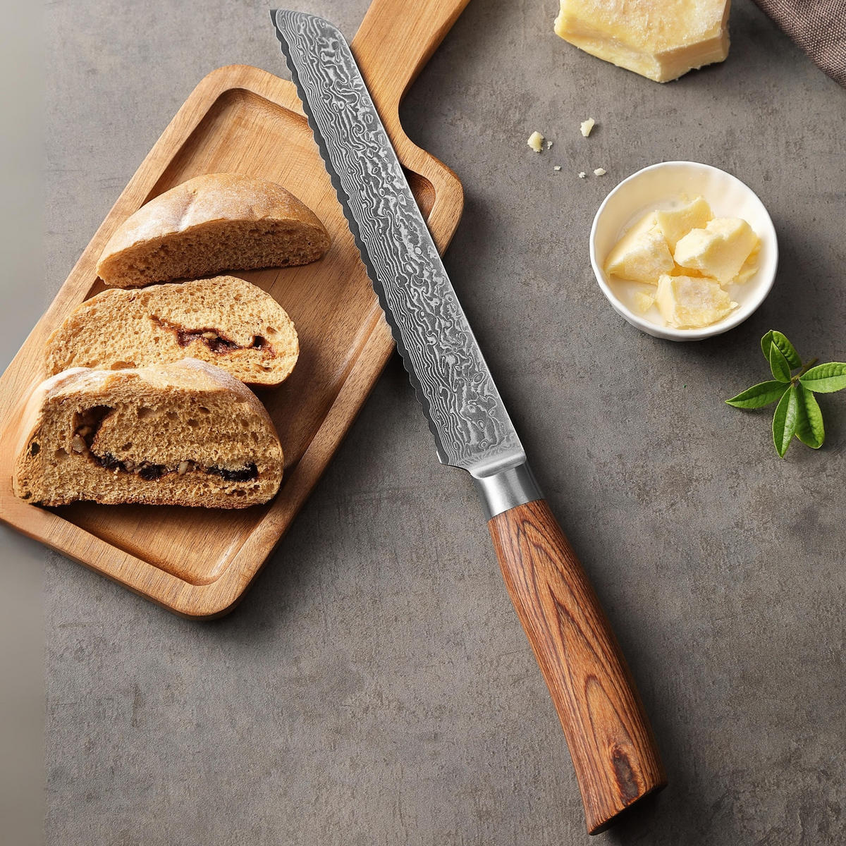 BROTMESSER 20 cm - Braun, Holz/Metall (34cm) - Wakoli