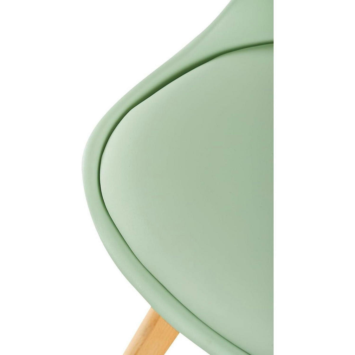 ESSZIMMERSTUHL 6er Set Eiscreme Grün mit Massivholzbein - Hellgrün, Kunststoff (47.5/82/41cm)