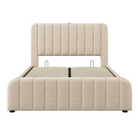 POLSTERBETT 140/200 cm Beige mit USB Typ-C Ladefunktion - Beige, Textil (140/200cm) - Oxeza