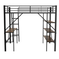 HOCHBETT Schwarz 204,5/149/180,5 cm - Schwarz, Holzwerkstoff/Metall - Urban Meuble