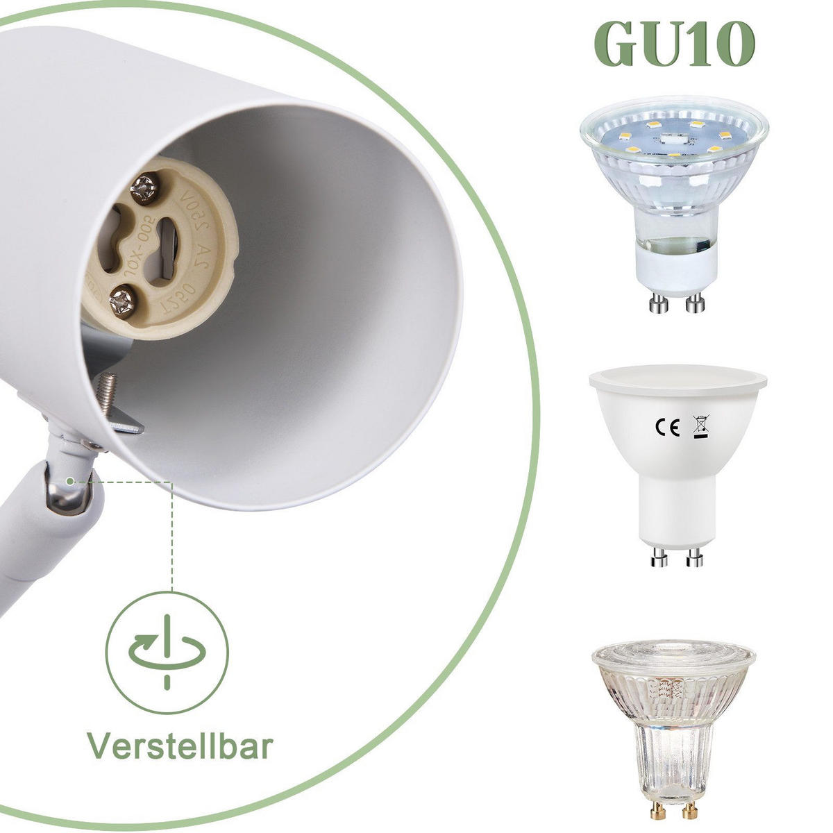 WANDLEUCHTE Transformer 10/10/50 cm - Weiß, Metall (10/50/10cm) - ZMH