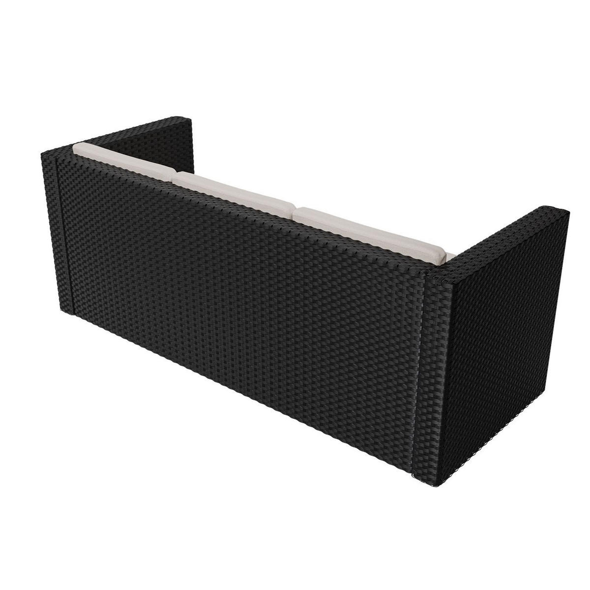 LOUNGEGARNITUR Punta Cana inkl. Abdeckung 3-tlg. - Creme, Kunststoff - Juskys